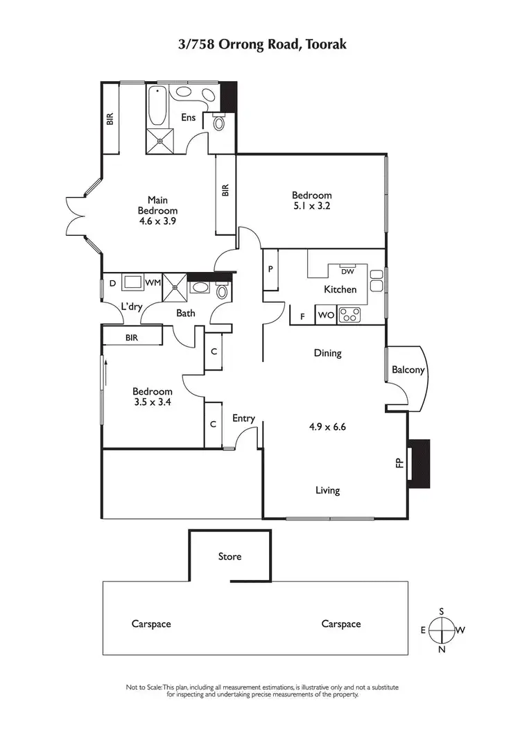 Floorplan of Homely apartment listing, APT 3/758 Orrong Road, Toorak VIC 3142