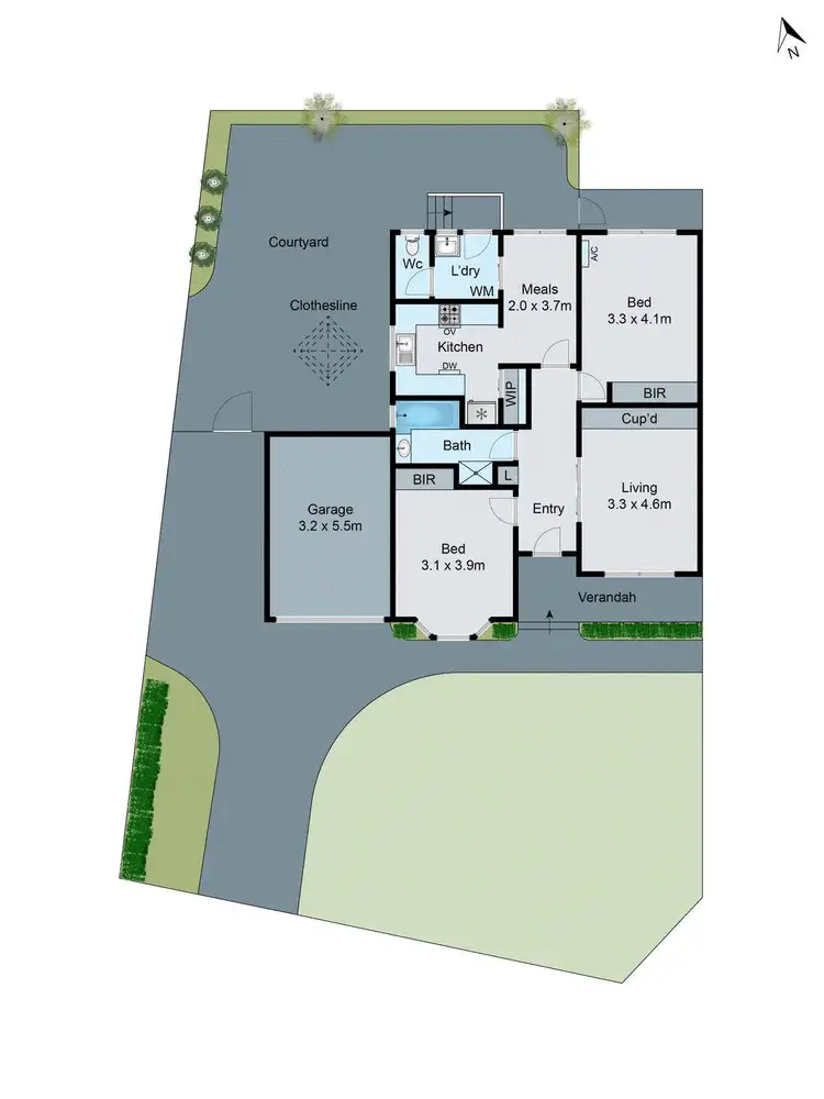 Floorplan of Homely unit listing, 1/534 Neerim Road, Murrumbeena VIC 3163