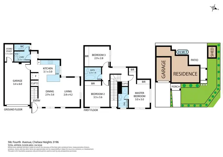 Floorplan of Homely townhouse listing, 58C Fourth Avenue, Chelsea Heights VIC 3196