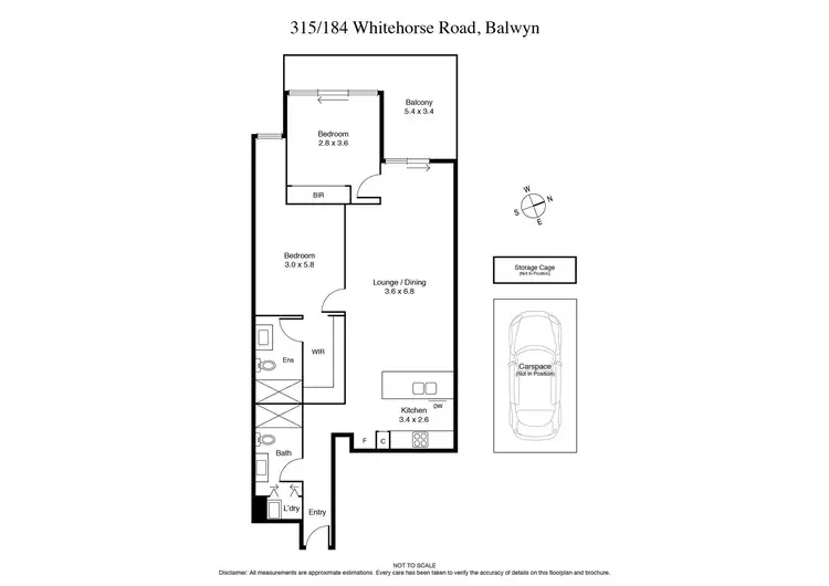 Floorplan of Homely apartment listing, 315/182-186 Whitehorse Road, Balwyn VIC 3103