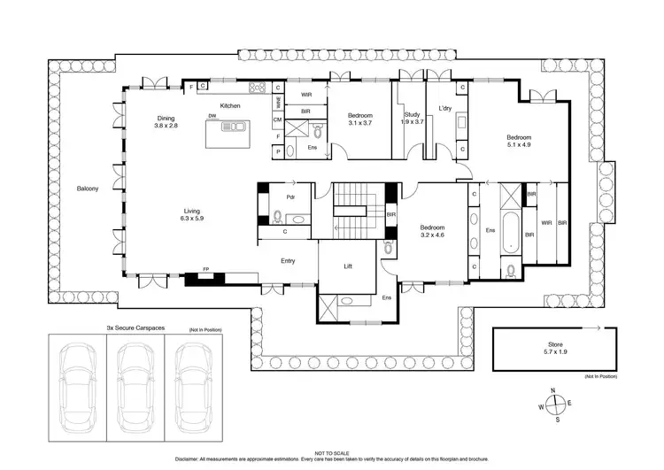 Floorplan of Homely apartment listing, Penthouse/32 Grange Road, Toorak VIC 3142