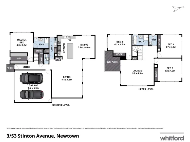 Floorplan of Homely townhouse listing, 3/53 Stinton Avenue, Newtown VIC 3220