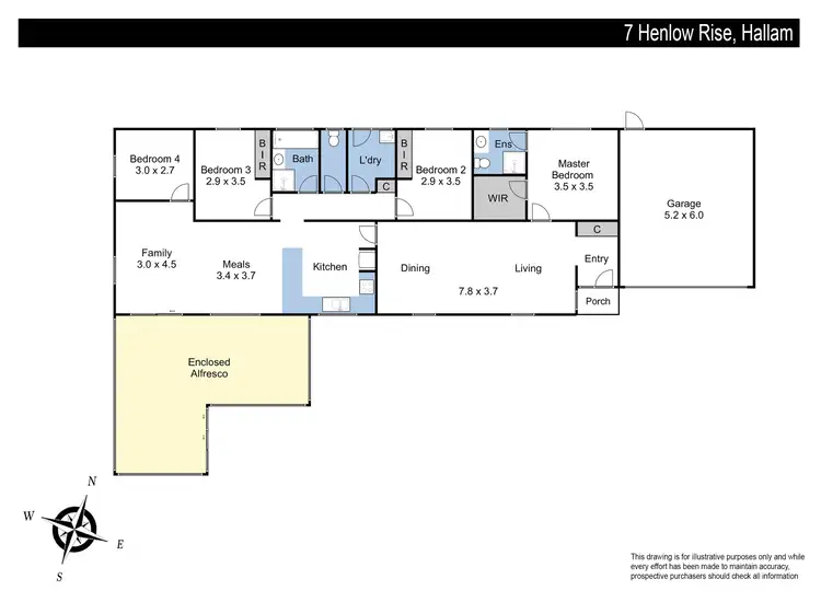 Floorplan of Homely house listing, 7 Henlow Rise, Hallam VIC 3803