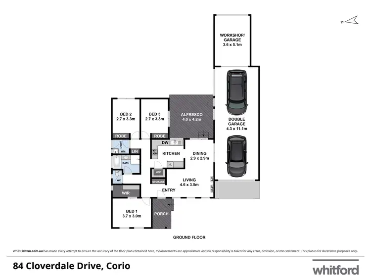 Floorplan of Homely house listing, 84 Cloverdale Drive, Corio VIC 3214