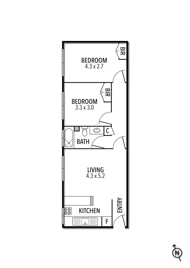 Floorplan of Homely apartment listing, 5/31 Norwood Street, Flemington VIC 3031