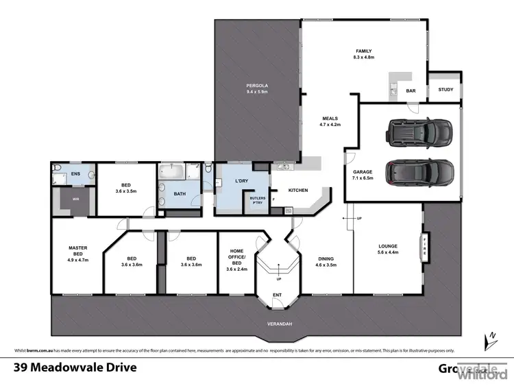 Floorplan of Homely house listing, 39 Meadowvale Drive, Grovedale VIC 3216