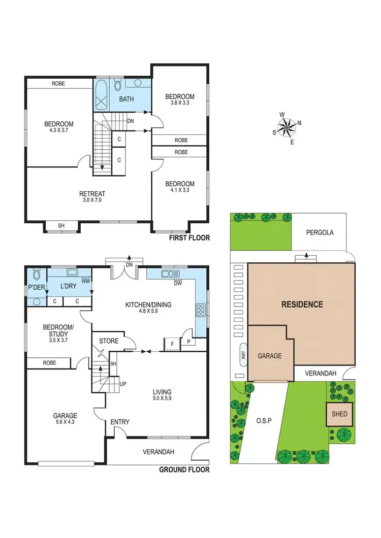 Floorplan of Homely townhouse listing, 1/15 Dromana Avenue, Bentleigh East VIC 3165