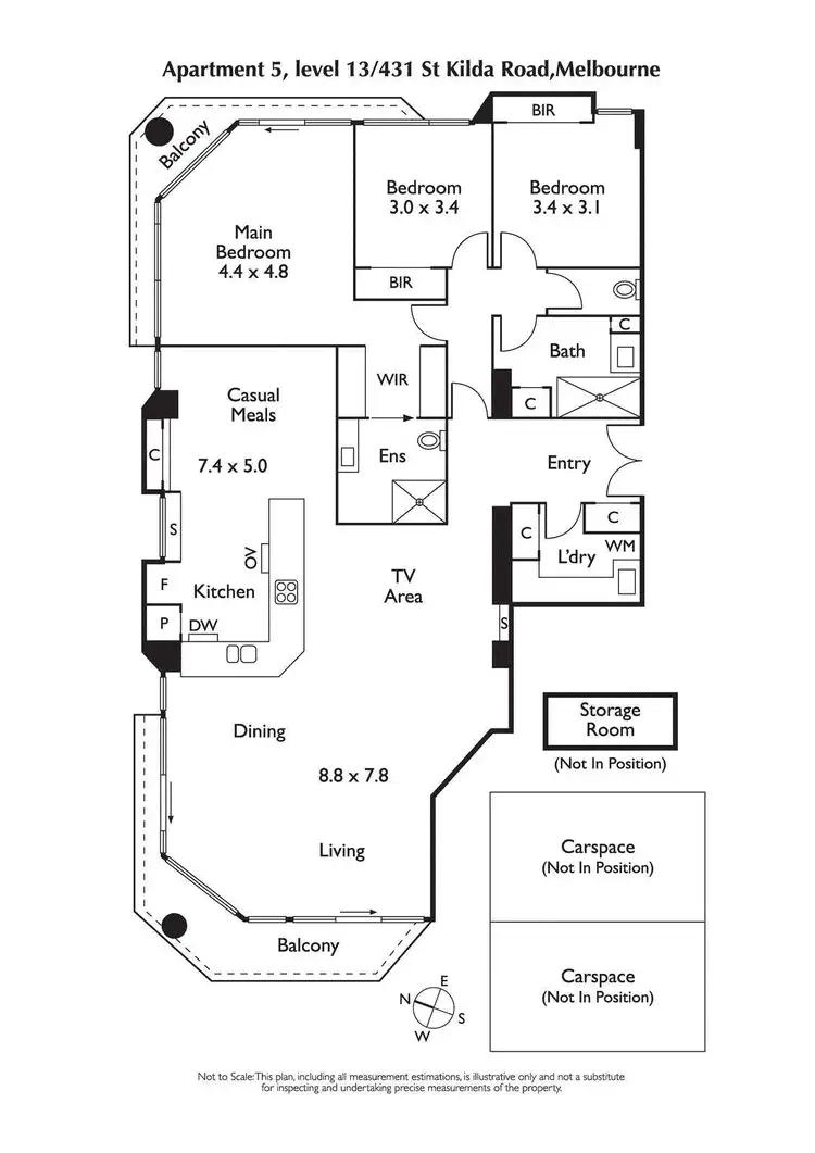 Floorplan of Homely apartment listing, APT 5, Level 13/431 St Kilda Road, Melbourne VIC 3004