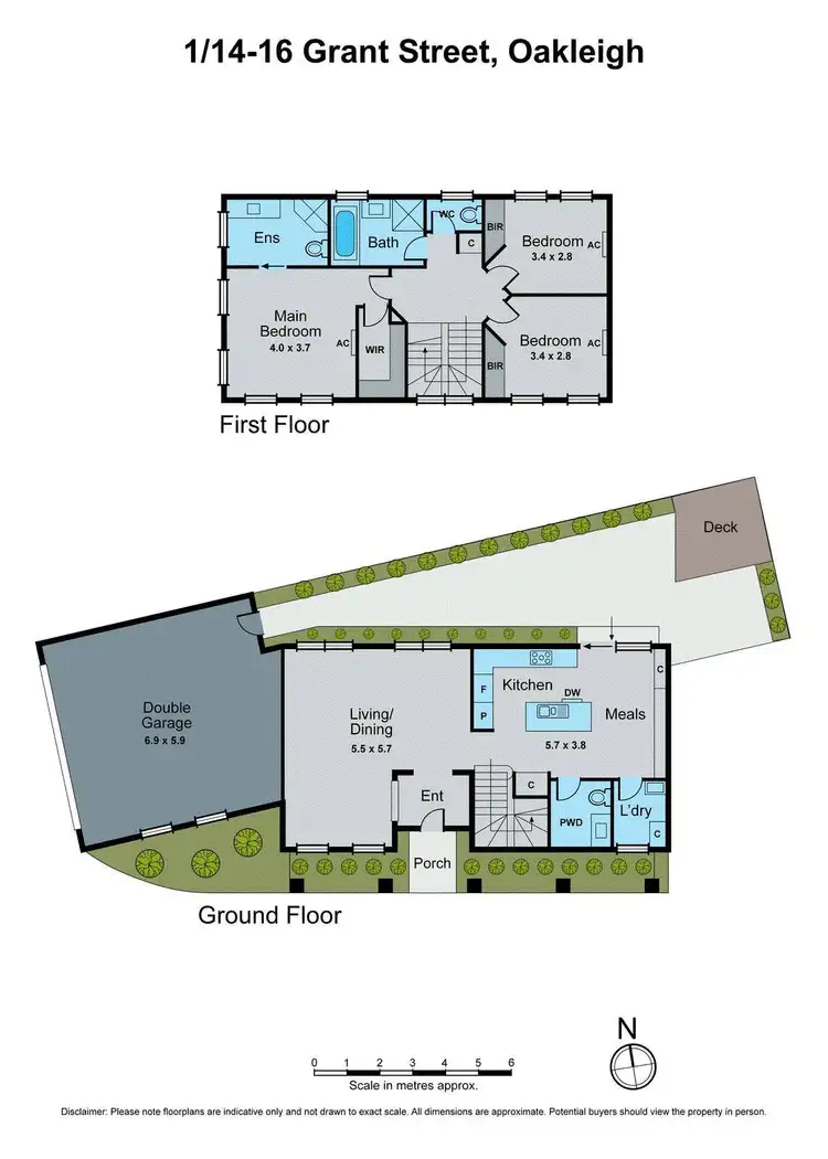 Floorplan of Homely townhouse listing, 1/16 Grant Street, Oakleigh VIC 3166
