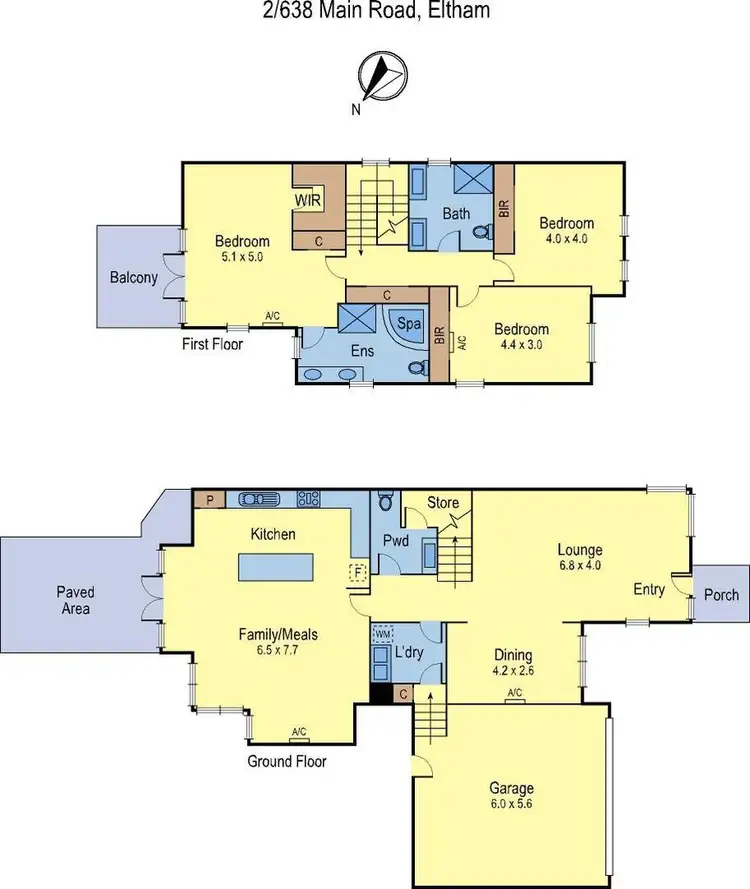 Floorplan of Homely townhouse listing, 2/638 Main Road, Eltham VIC 3095