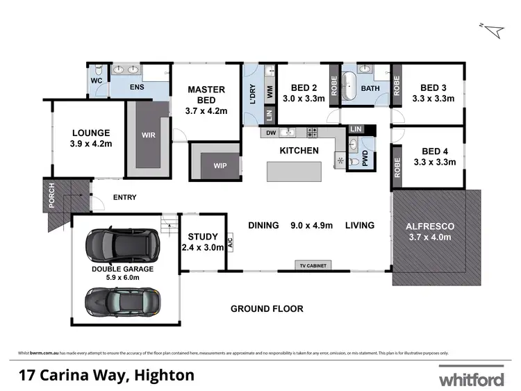 Floorplan of Homely house listing, 17 Carina Way, Highton VIC 3216