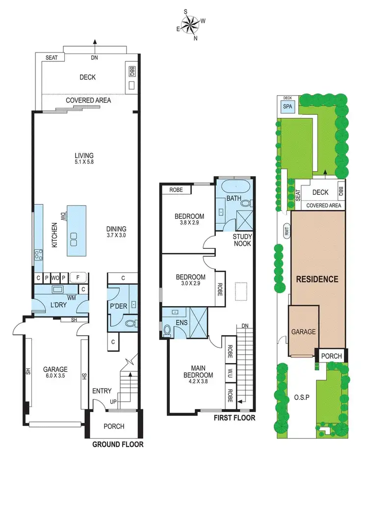 Floorplan of Homely townhouse listing, 61B Woornack Road, Carnegie VIC 3163