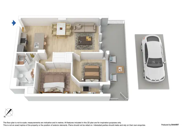 Floorplan of Homely apartment listing, 48/88 Kavanagh Street, Southbank VIC 3006