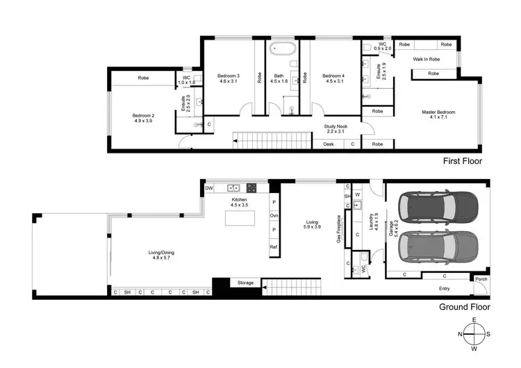 Floorplan of Homely house listing, 105B Deakin Street, Bentleigh East VIC 3165