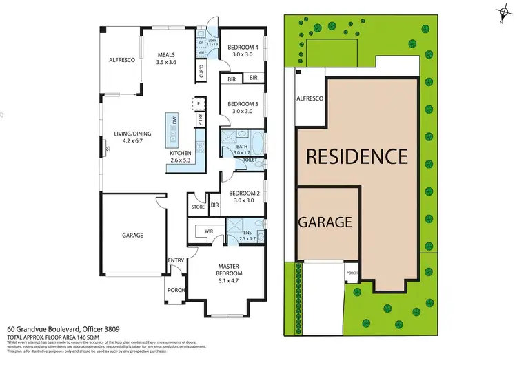 Floorplan of Homely house listing, 60 Grandvue Boulevard, Officer VIC 3809