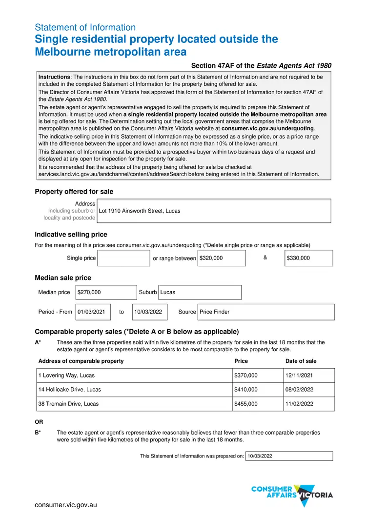 Floorplan of Homely land listing, 4 Ainsworth Parade, Lucas VIC 3350