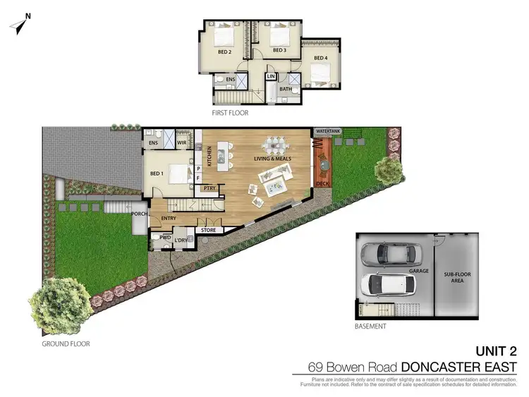 Floorplan of Homely townhouse listing, 2/69 Bowen Road, Doncaster East VIC 3109