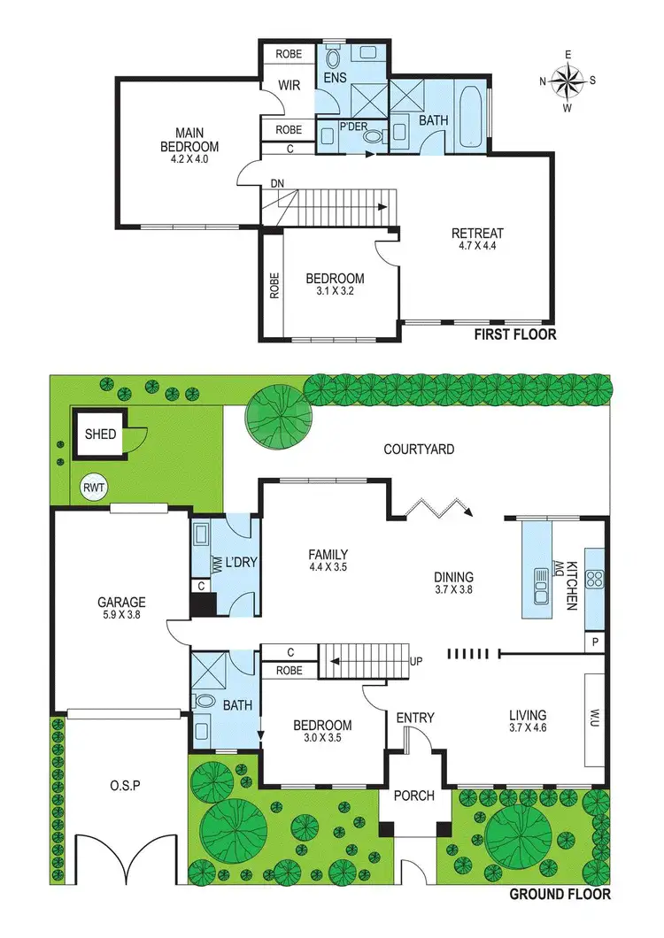 Floorplan of Homely townhouse listing, 2A Amelia Street, Mckinnon VIC 3204