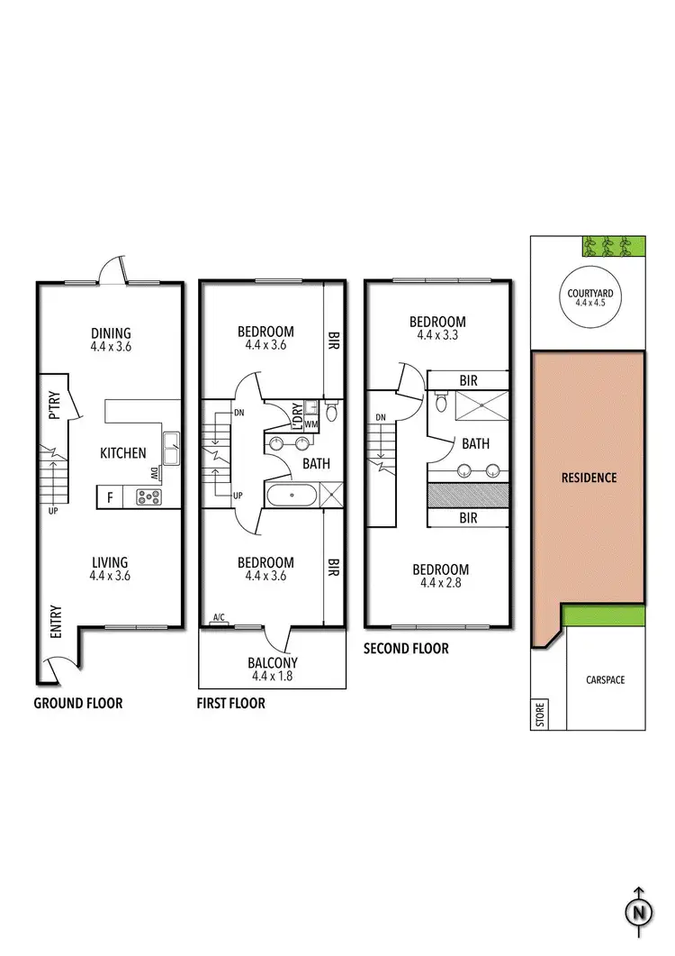 Floorplan of Homely townhouse listing, 9/185 Brunswick Road, Brunswick VIC 3056