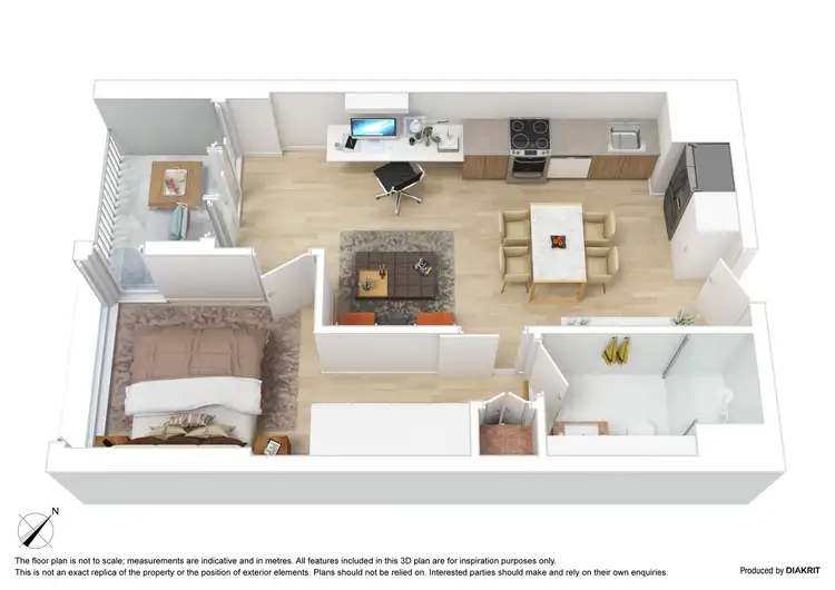 Floorplan of Homely apartment listing, 3414/220 Spencer Street, Melbourne VIC 3000