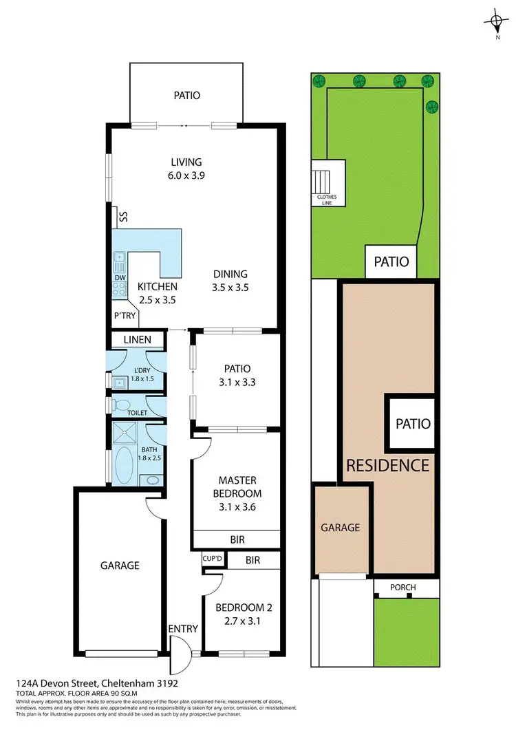 Floorplan of Homely townhouse listing, 124a Devon Street, Cheltenham VIC 3192