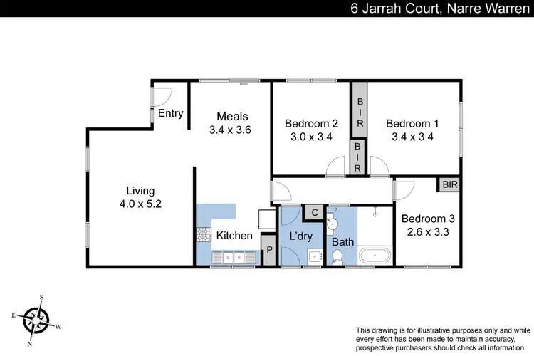 Floorplan of Homely house listing, 6 Jarrah Court, Narre Warren VIC 3805