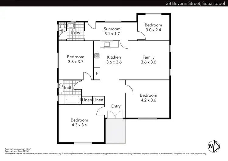 Floorplan of Homely house listing, 1/38 Beverin Street, Sebastopol VIC 3356