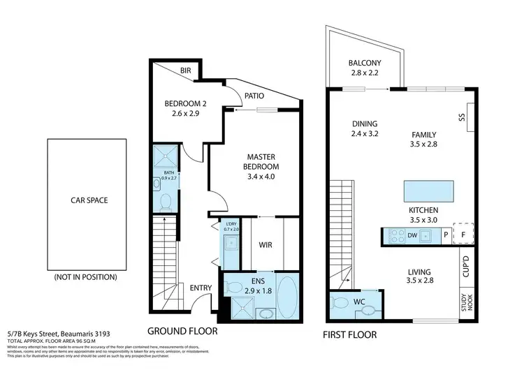 Floorplan of Homely townhouse listing, 5/7B Keys Street, Beaumaris VIC 3193