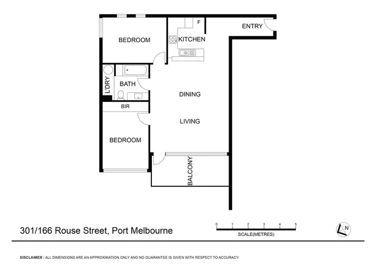 Floorplan of Homely apartment listing, 301/166 Rouse Street, Port Melbourne VIC 3207