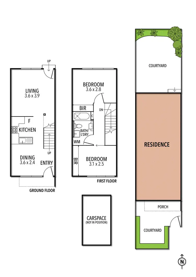 Floorplan of Homely townhouse listing, 6 Laura Place, Fitzroy North VIC 3068
