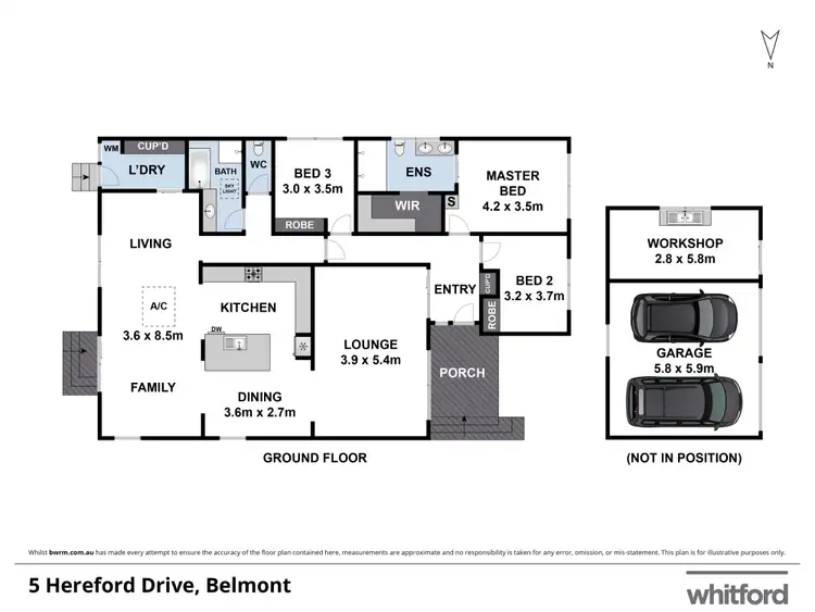 Floorplan of Homely house listing, 5 Hereford Drive, Belmont VIC 3216