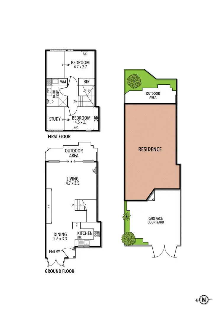 Floorplan of Homely house listing, 3 Union Place, Carlton VIC 3053