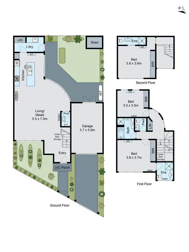 Floorplan of Homely townhouse listing, 1/48 Haughton Road, Oakleigh VIC 3166