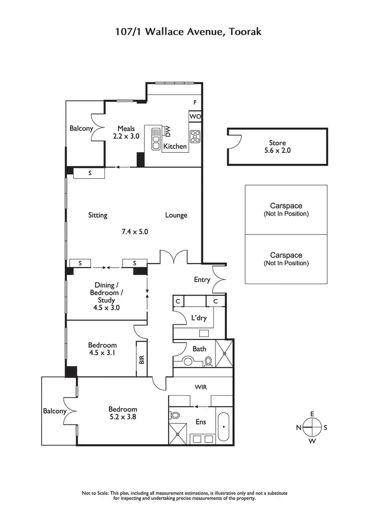 Floorplan of Homely apartment listing, 107/1 Wallace Avenue, Toorak VIC 3142