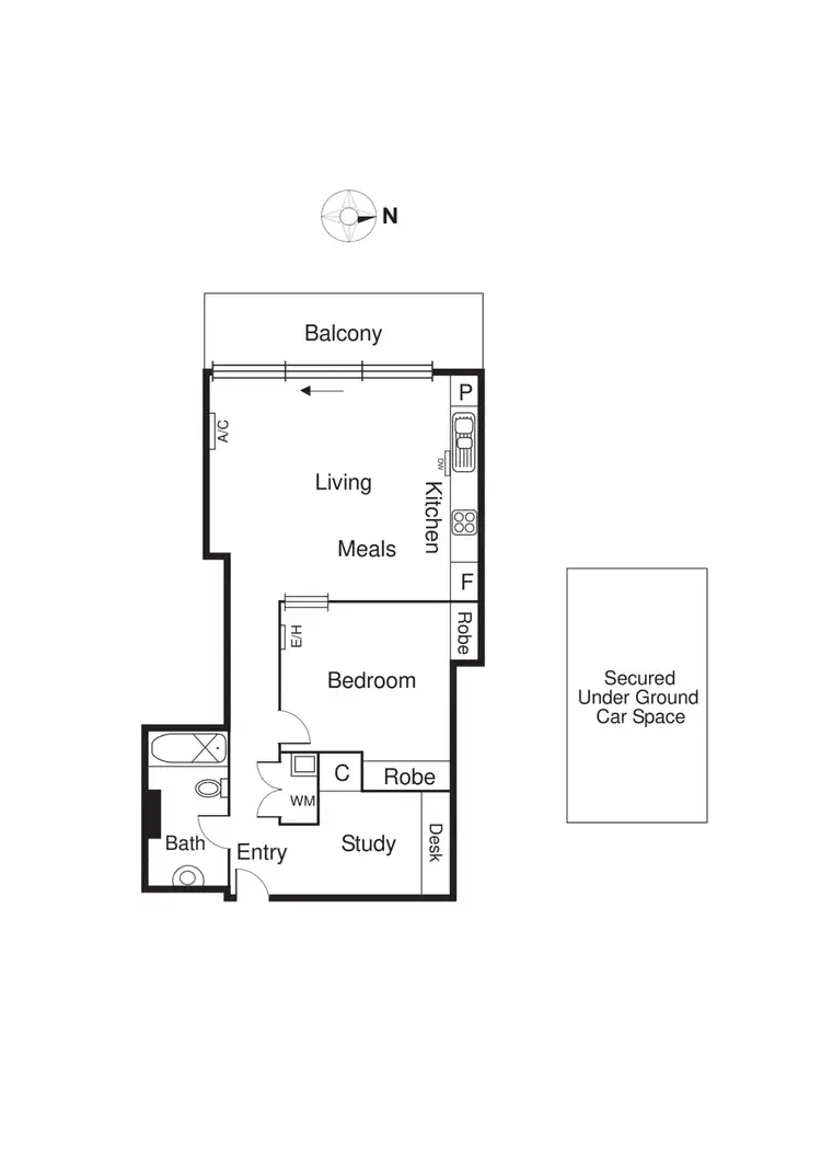 Floorplan of Homely apartment listing, 206/2A Montrose Place, Hawthorn East VIC 3123