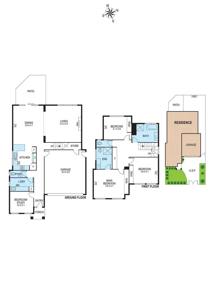 Floorplan of Homely townhouse listing, 1/1 Mervin Street, Bentleigh East VIC 3165