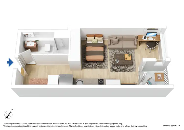Floorplan of Homely studio listing, 807/220 Spencer Street, Melbourne VIC 3000