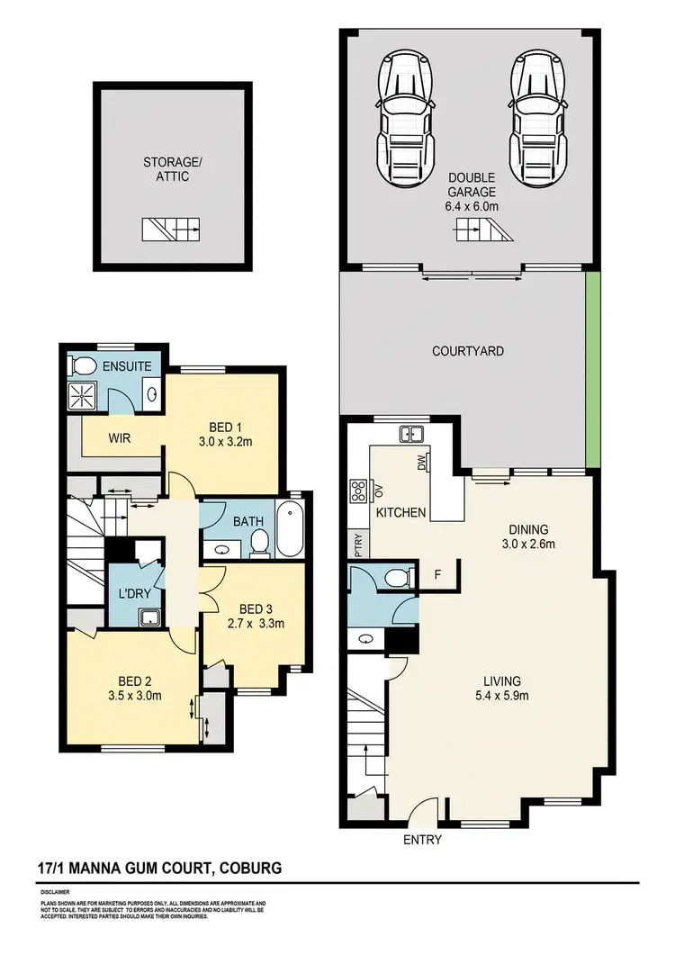 Floorplan of Homely townhouse listing, 17/1 Manna Gum Court, Coburg VIC 3058