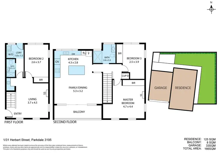 Floorplan of Homely townhouse listing, 1/31 Herbert Street, Parkdale VIC 3195