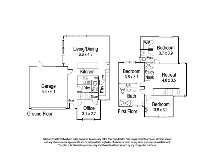 Floorplan of Homely townhouse listing, 2/84 St Elmo Road, Ivanhoe VIC 3079