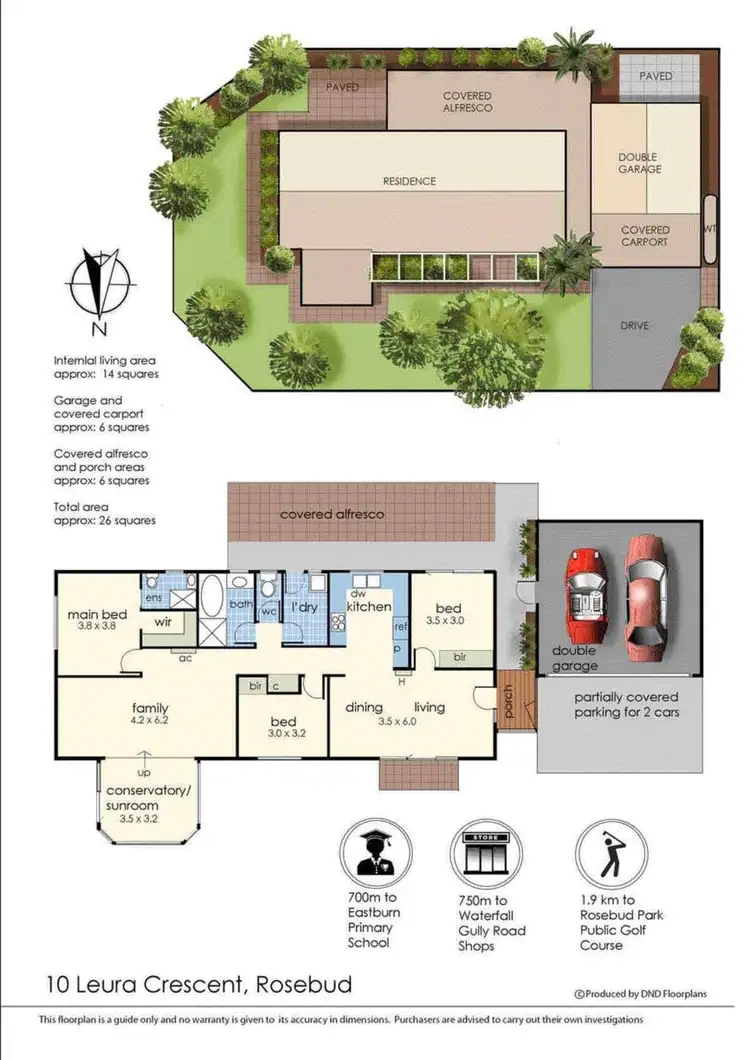 Floorplan of Homely house listing, 10 Leura Crescent, Rosebud VIC 3939