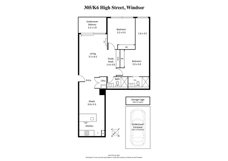 Floorplan of Homely apartment listing, 305/K6 High Street, Windsor VIC 3181