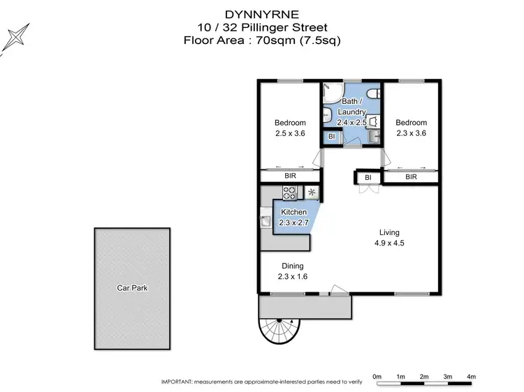 Floorplan of Homely apartment listing, 10/32A Pillinger Street, Dynnyrne TAS 7005