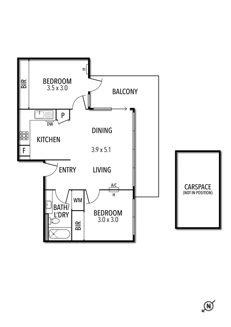 Floorplan of Homely apartment listing, 506/30 Wreckyn Street, North Melbourne VIC 3051