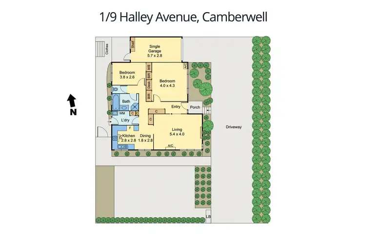 Floorplan of Homely unit listing, 1/9 Halley Avenue, Camberwell VIC 3124