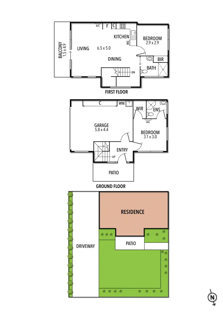 Floorplan of Homely townhouse listing, 1/105 Middle Street, Hadfield VIC 3046