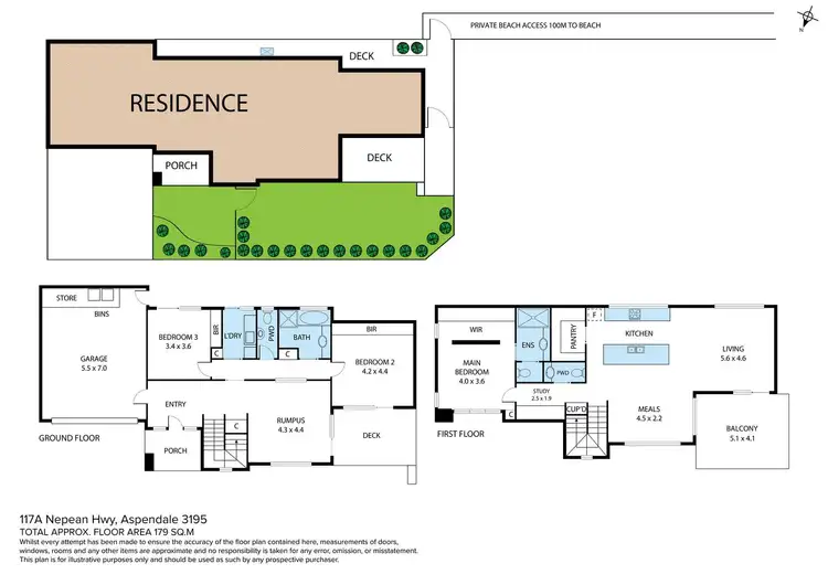 Floorplan of Homely townhouse listing, 117A Nepean Highway, Aspendale VIC 3195