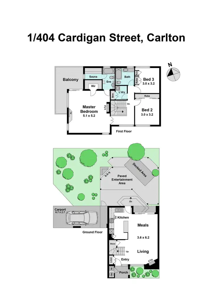 Floorplan of Homely townhouse listing, 1/404 Cardigan Street, Carlton VIC 3053