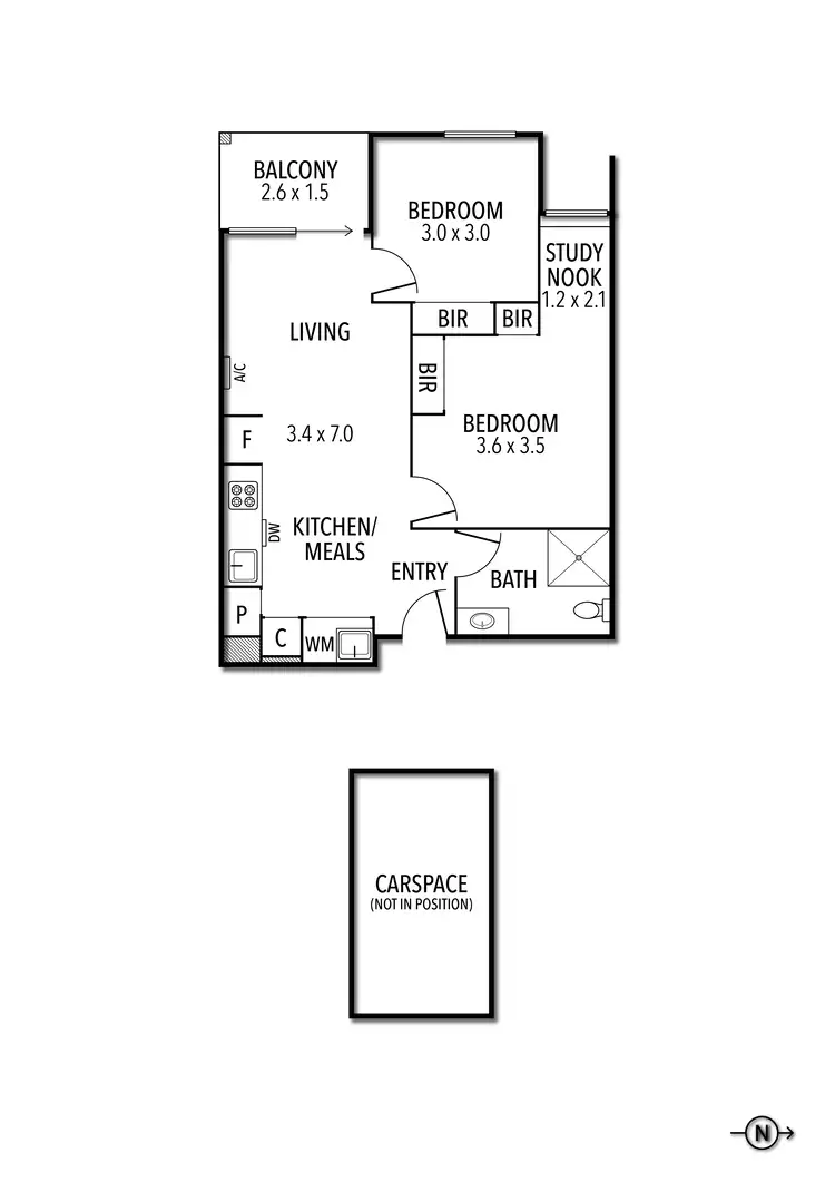 Floorplan of Homely apartment listing, 303/950 Swanston Street, Carlton VIC 3053