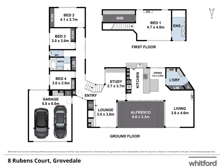 Floorplan of Homely house listing, 8 Rubens Court, Grovedale VIC 3216